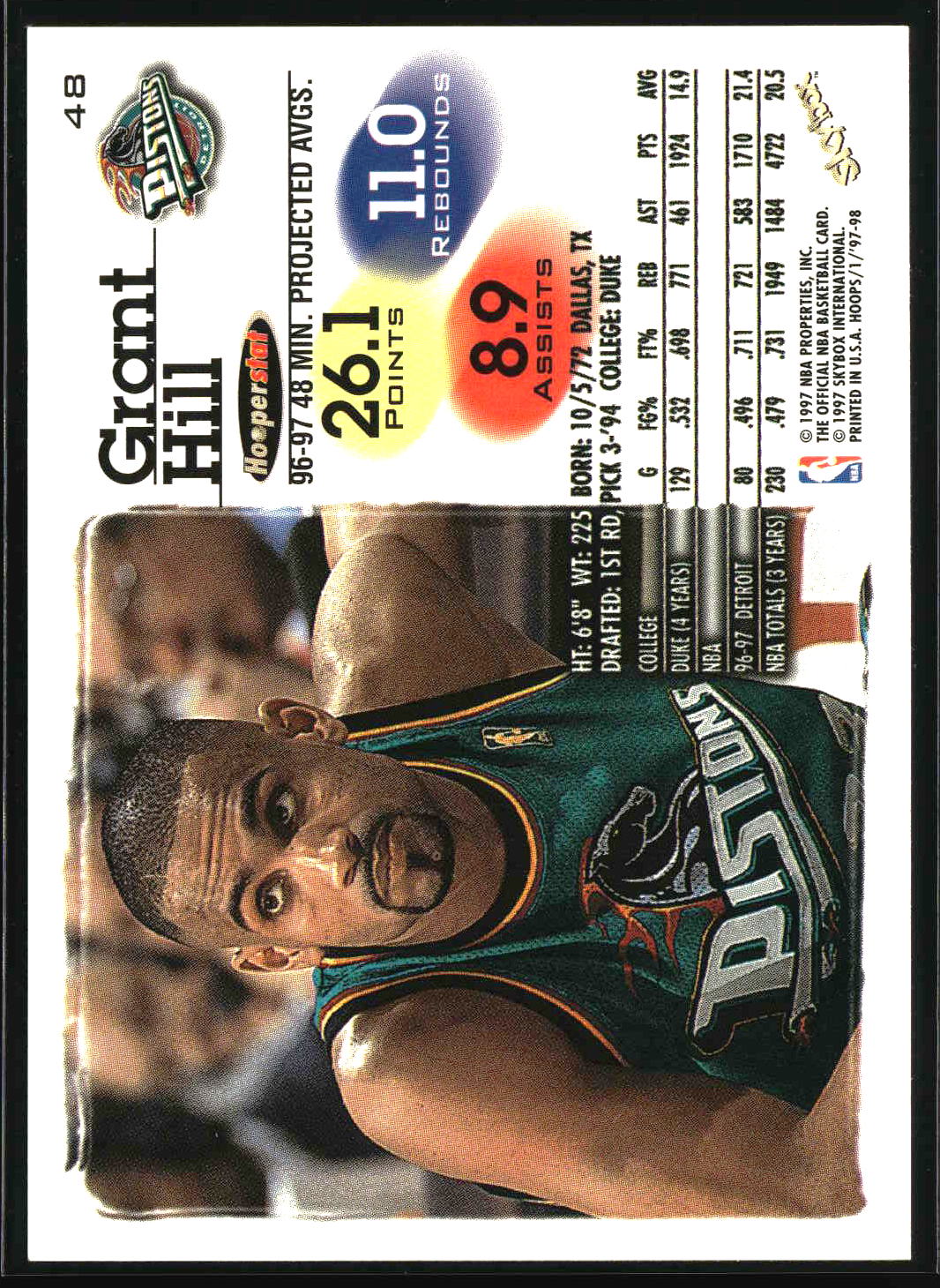 Grant Hill 1997-98 Hoops #48