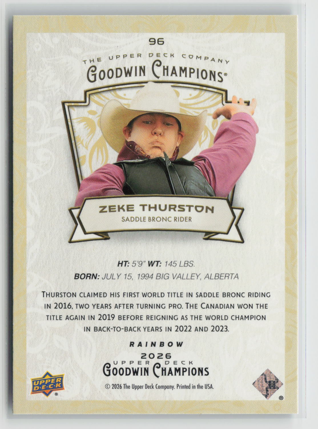 Zeke Thurston 2026 Upper Deck Goodwin Champions Rainbow #96