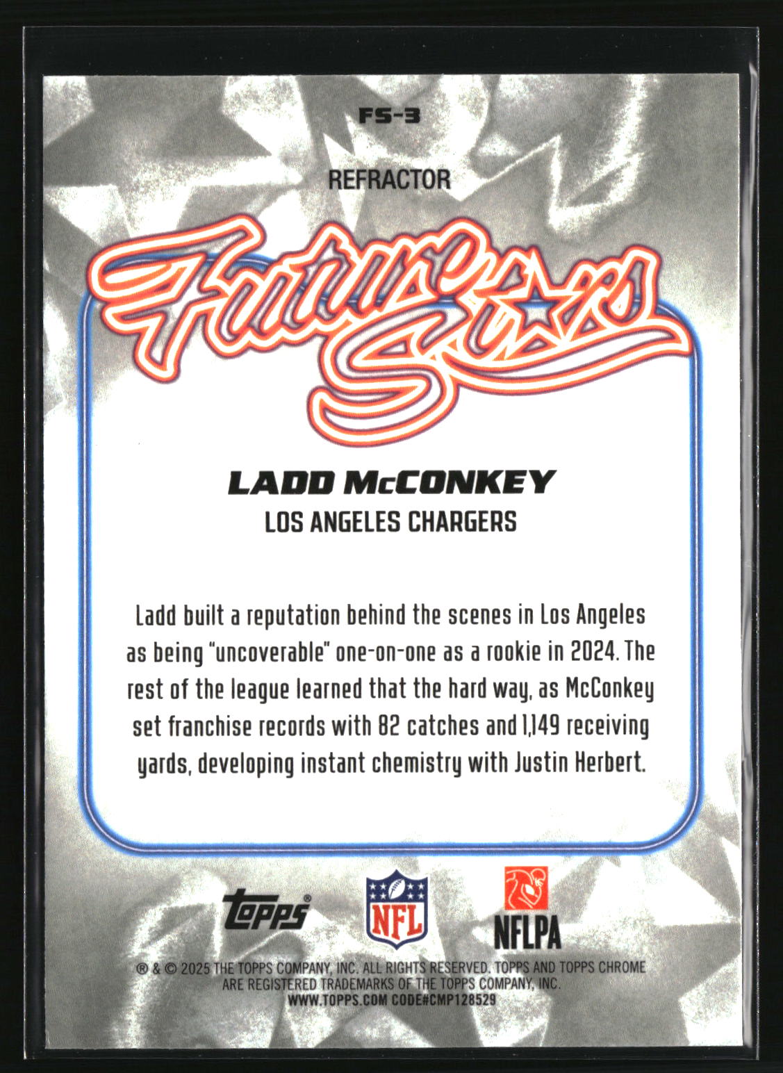 Ladd McConkey 2025 Topps Chrome Future Stars Refractor #FS-3