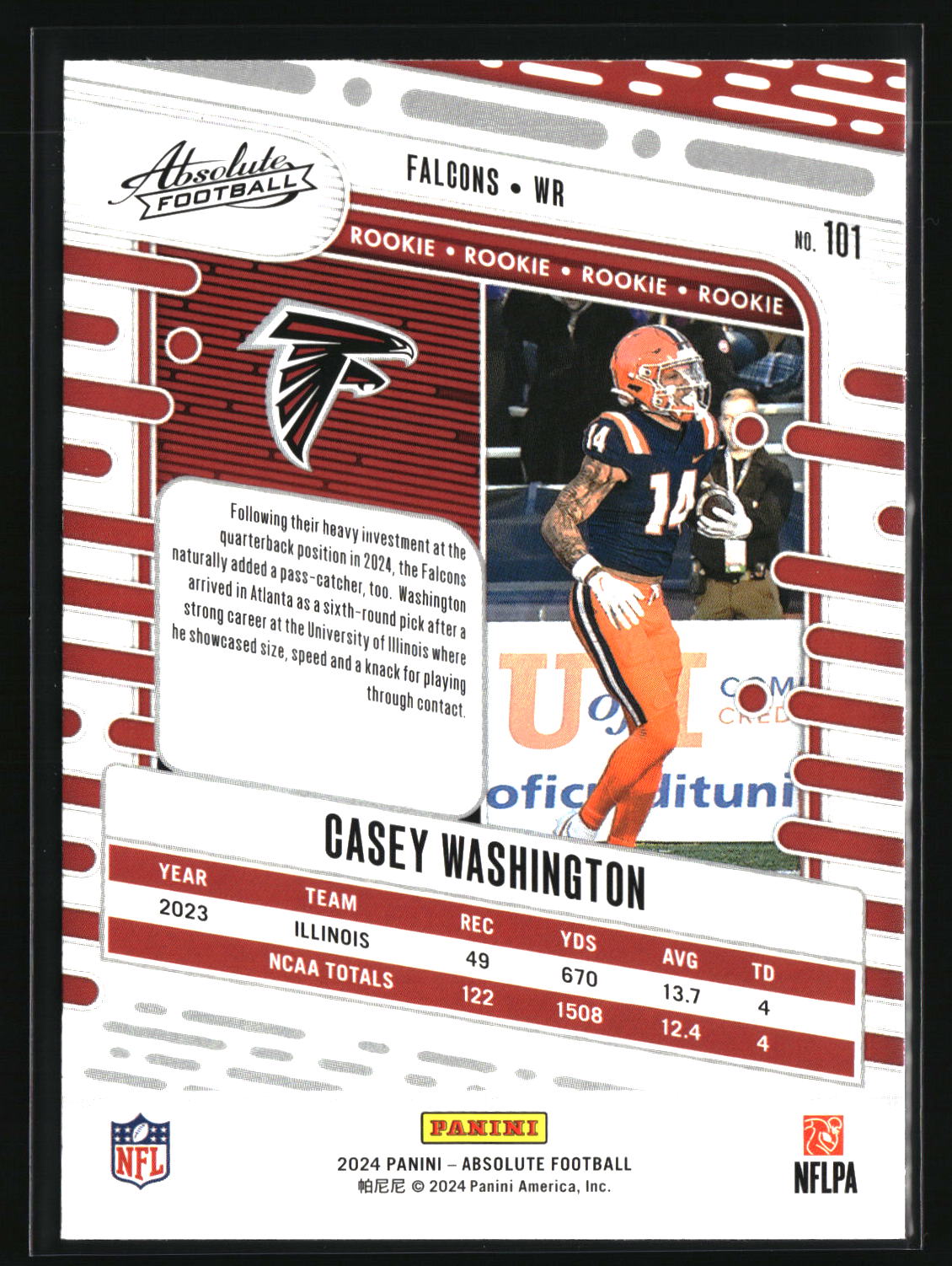 Casey Washington 2024 Panini Absolute Retail #101