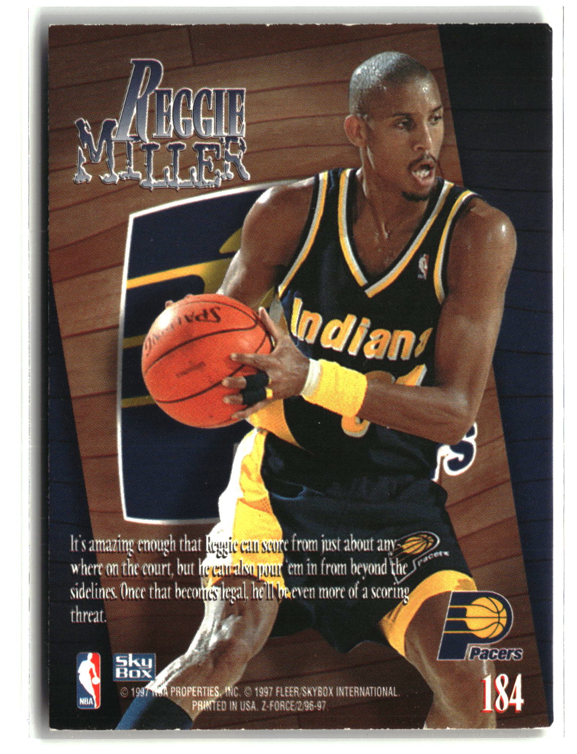 Reggie Miller 1996-97 SkyBox Z-Force #184