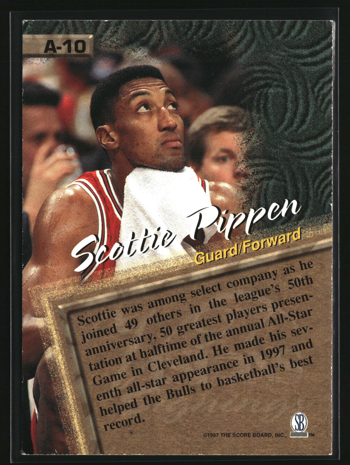 Scottie Pippen 1997 Score Board Visions Signings Artistry #A-10