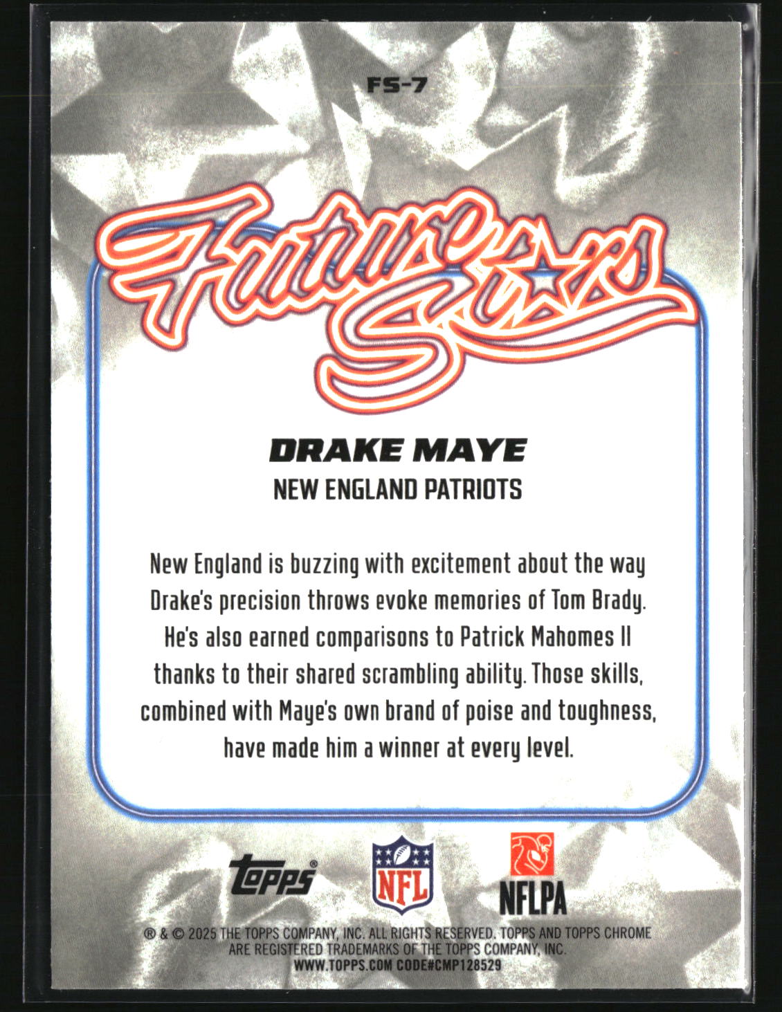 Drake Maye 2025 Topps Chrome Football Future Stars #FS-7