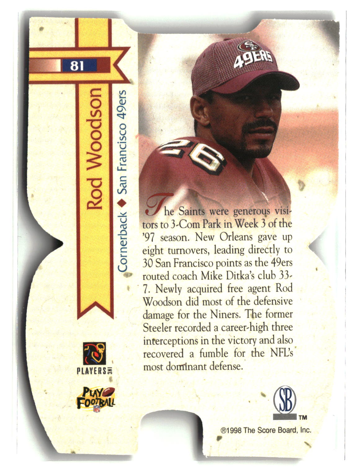 Rod Woodson 1998 Pro Line DC III Retail #81