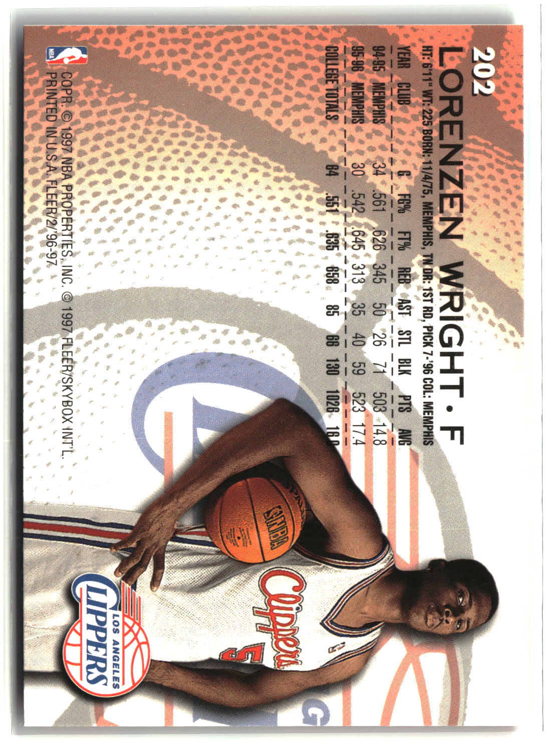 Lorenzen Wright 1996-97 Fleer #202