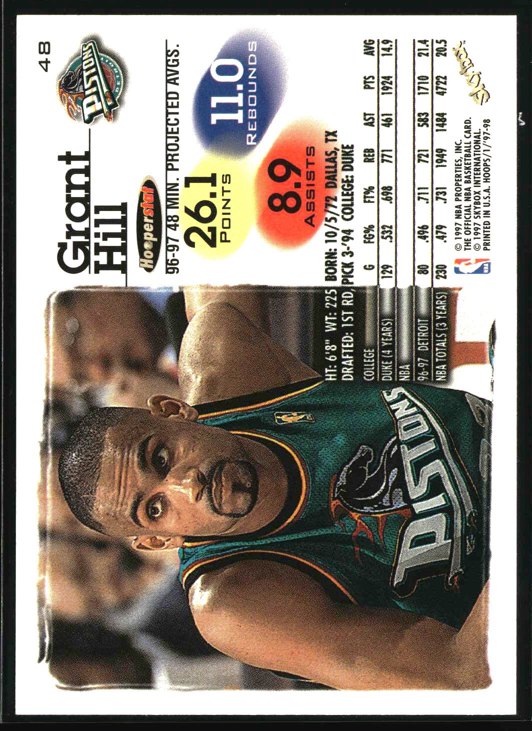 Grant Hill 1997-98 Hoops #48
