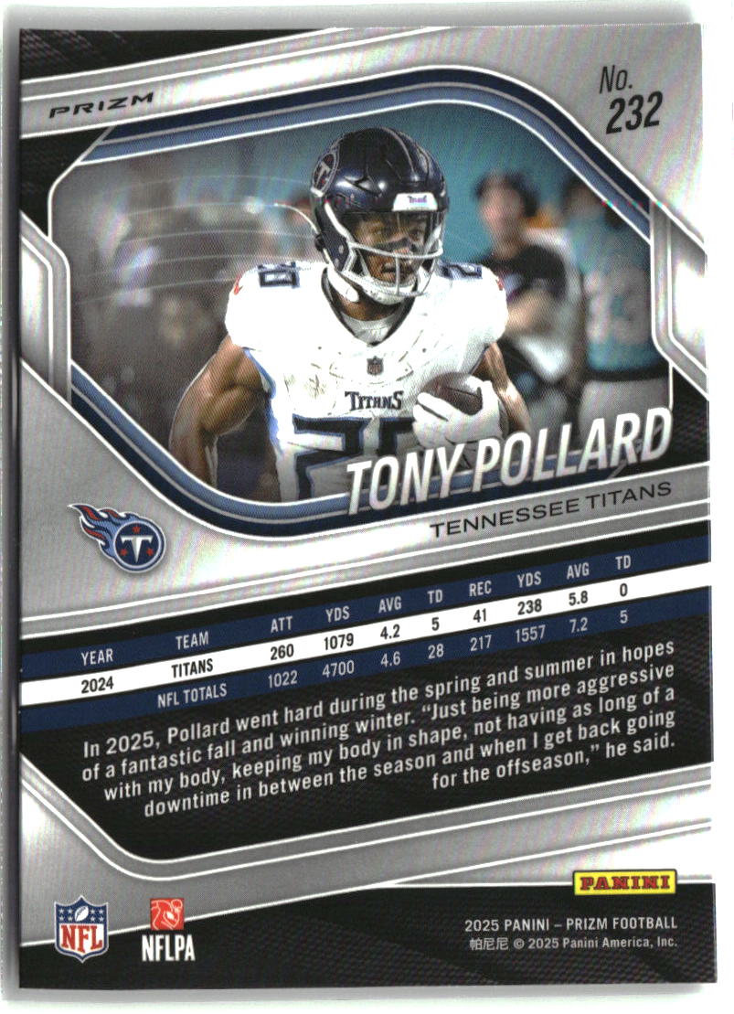 Tony Pollard 2025 Panini Prizm Lazer #232