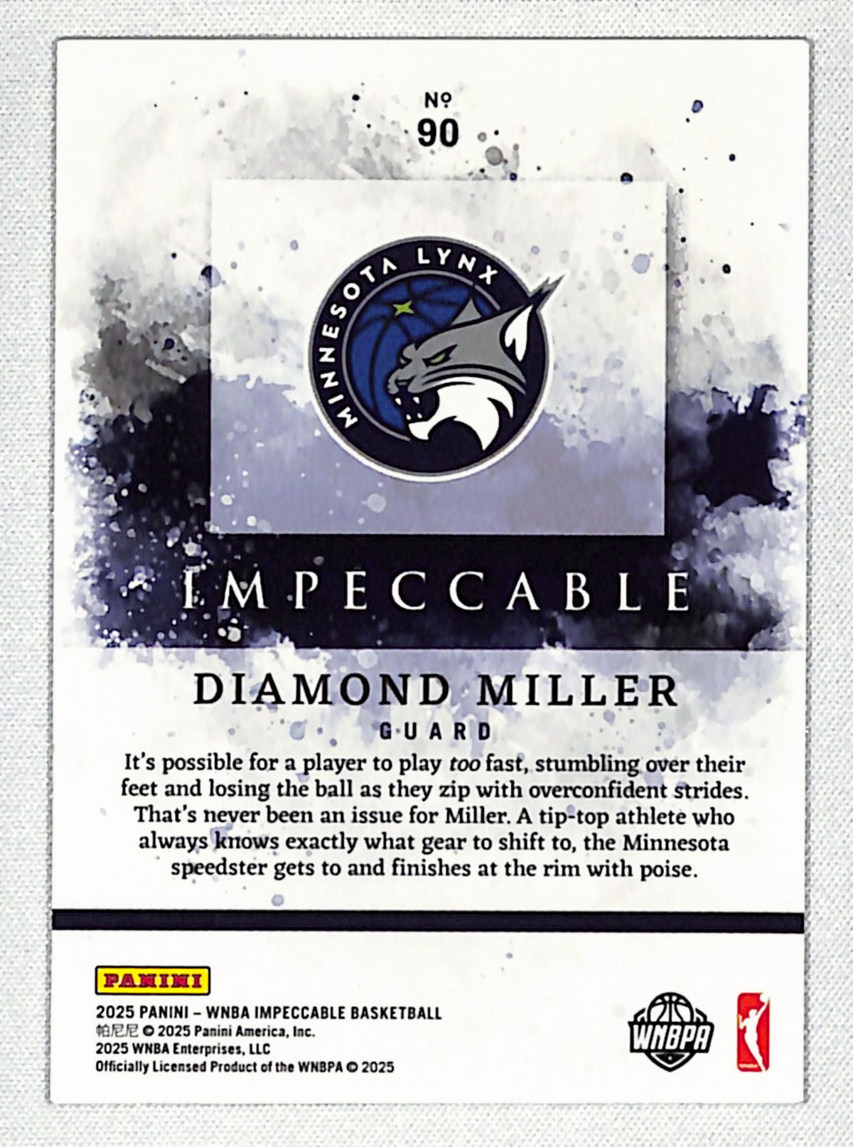 Diamond Miller 2025 Panini Impeccable WNBA #90 #/75