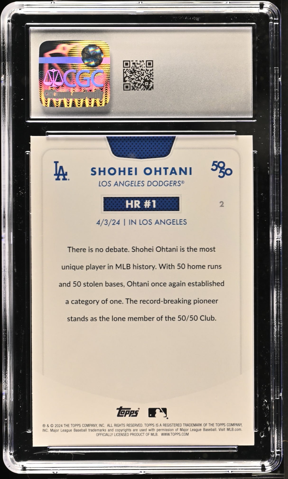 Shohei Ohtani 2024 Topps 50/50 #2 50/50 CGC 10