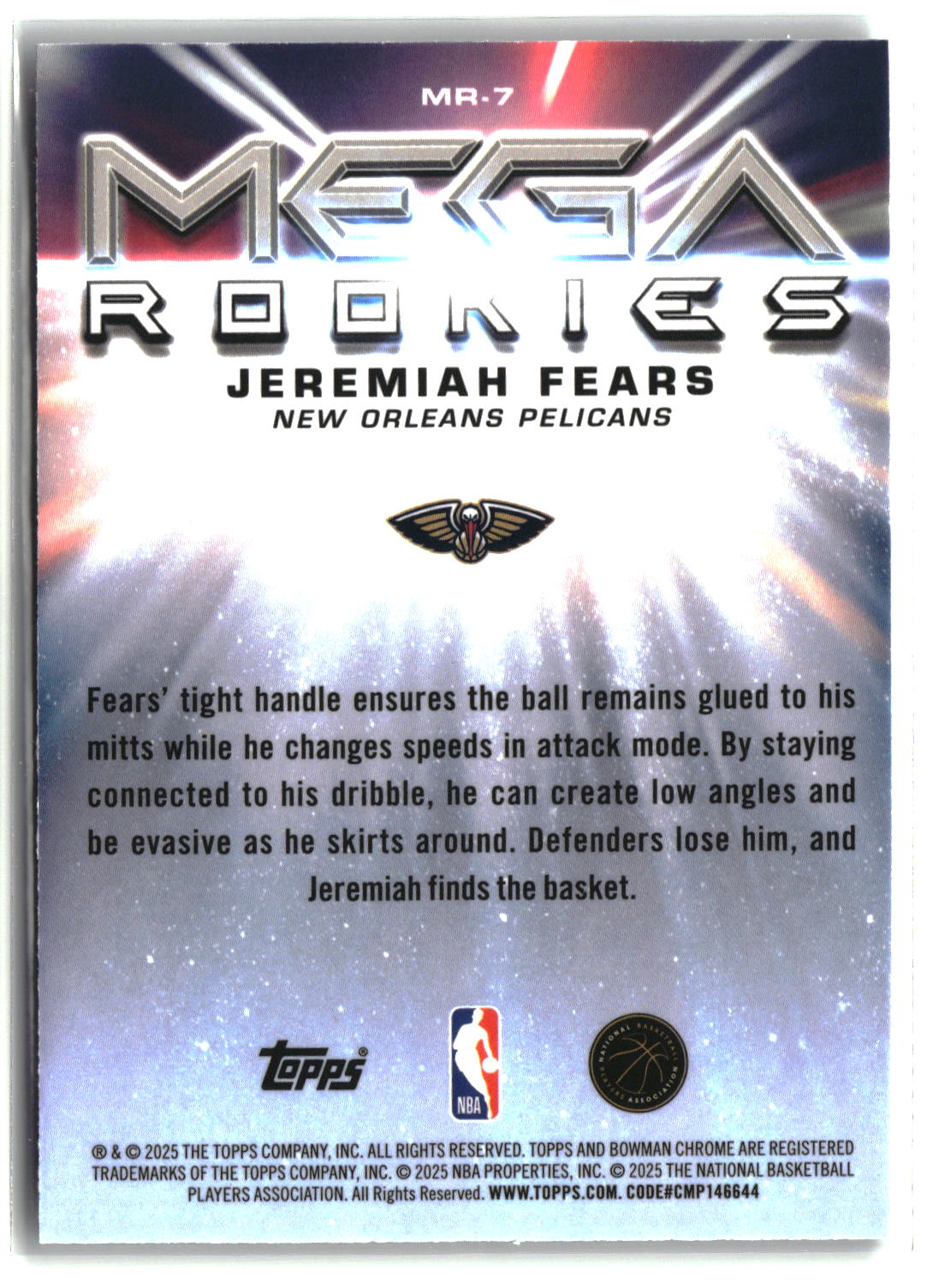 Jeremiah Fears 2025-26 Bowman Mega Rookies #MR-7