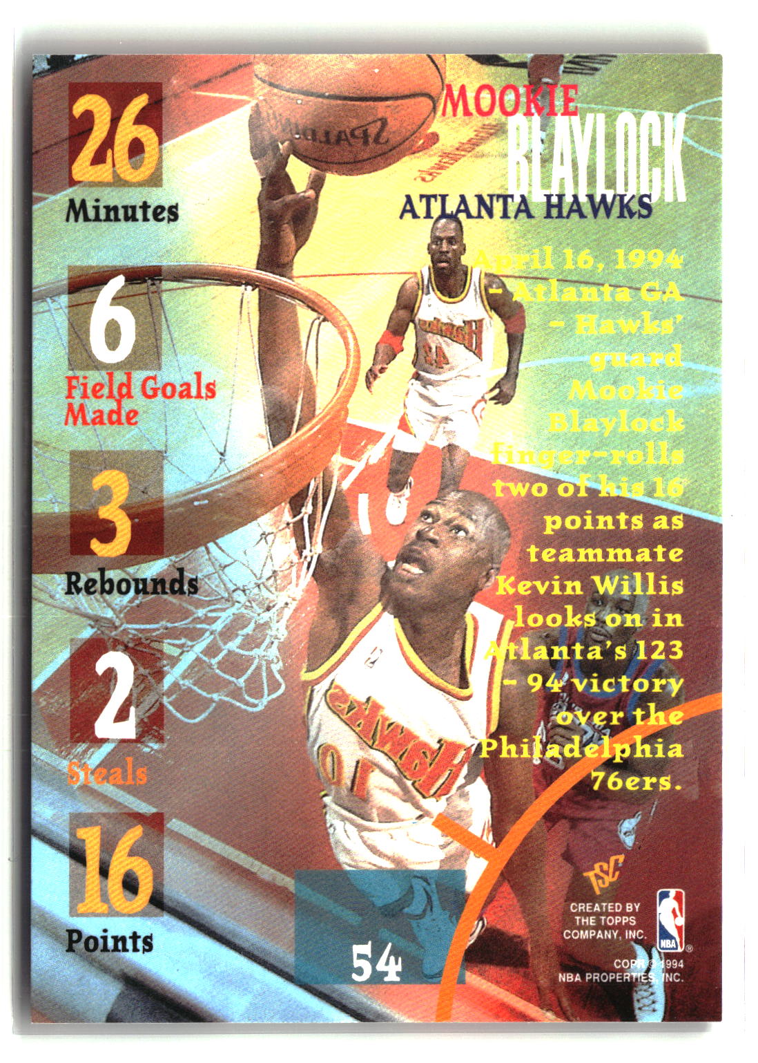 Mookie Blaylock 1994-95 Stadium Club #54