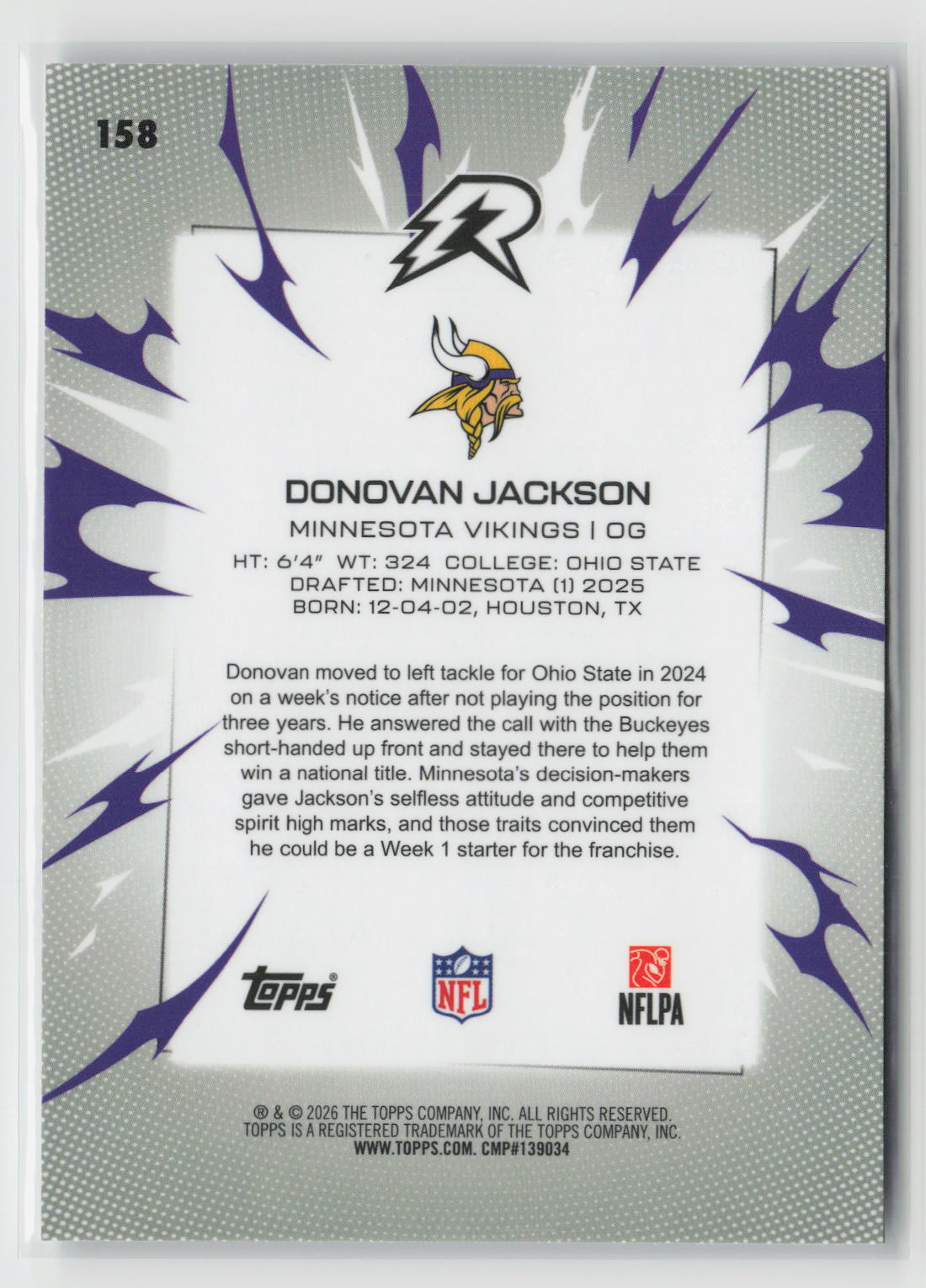 Donovan Jackson 2025 Topps Resurgence #158