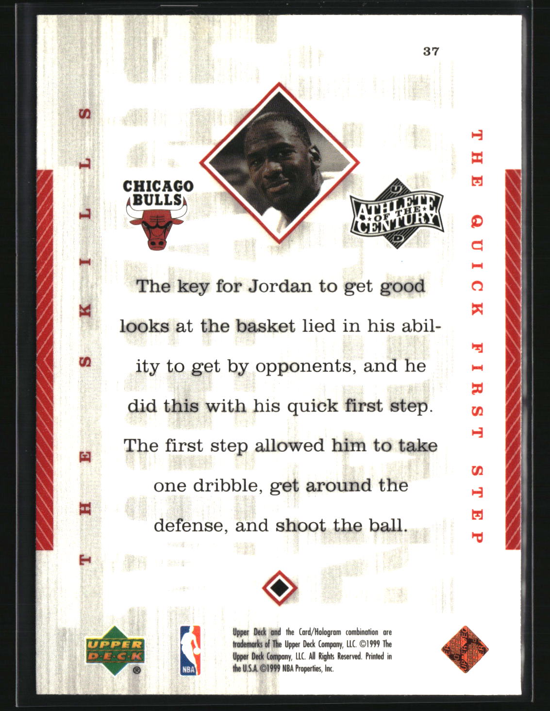 Michael Jordan 1999 Upper Deck Michael Jordan Athlete of the Century #37