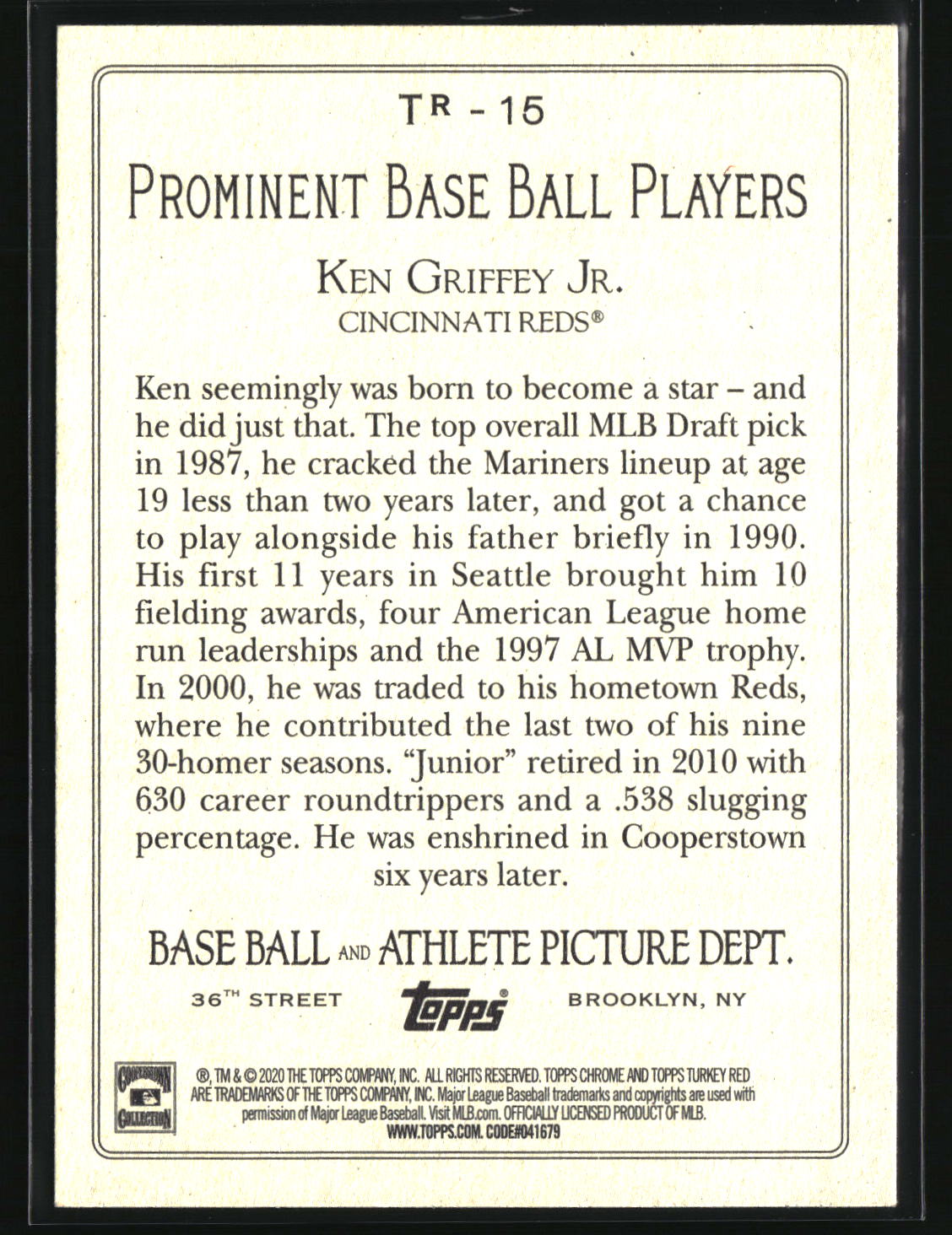 Ken Griffey Jr. 2020 Topps Update Turkey Red 2020 #TR-15