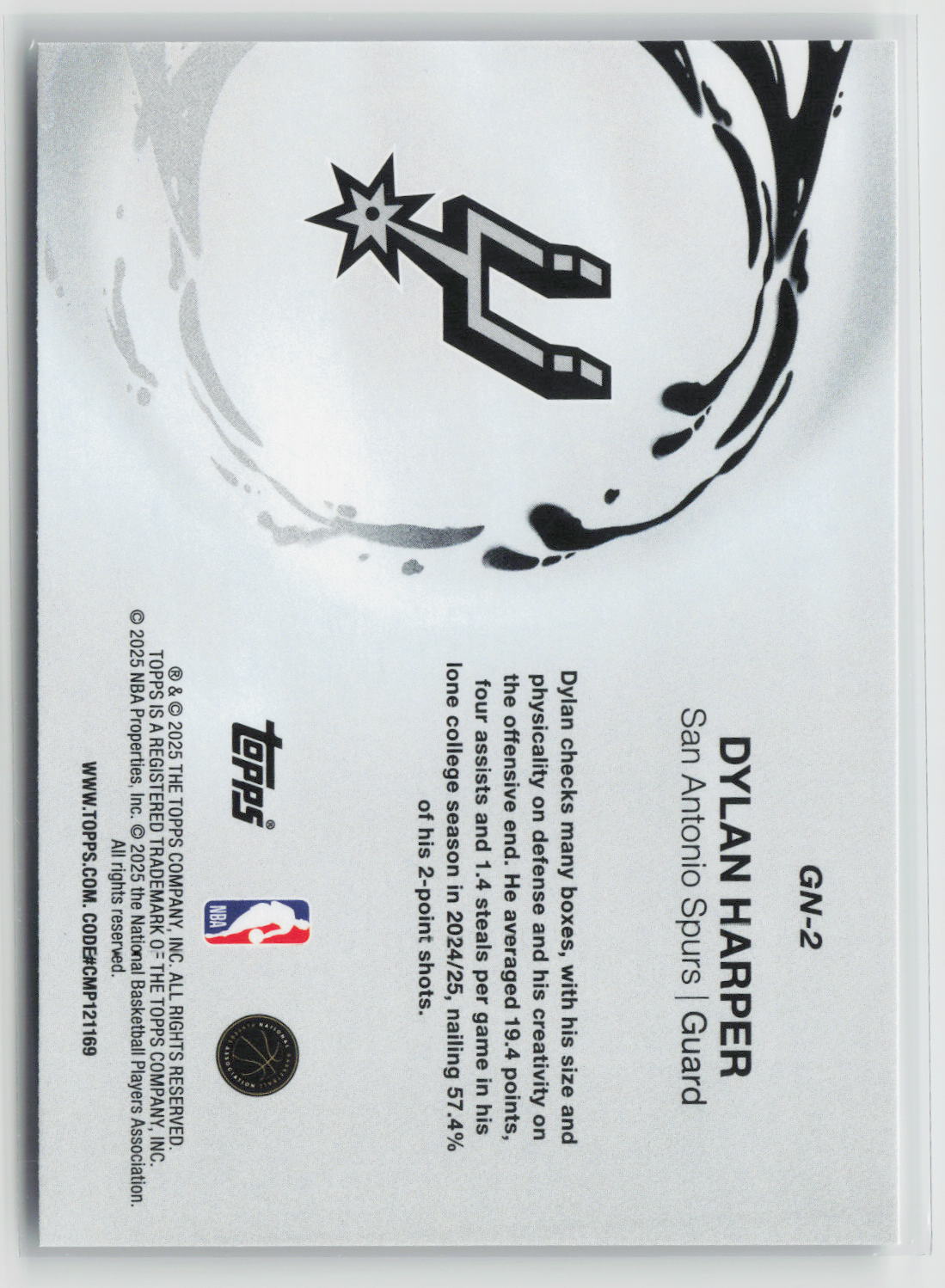 Dylan Harper 2025-26 Topps Generation Now #GN-2