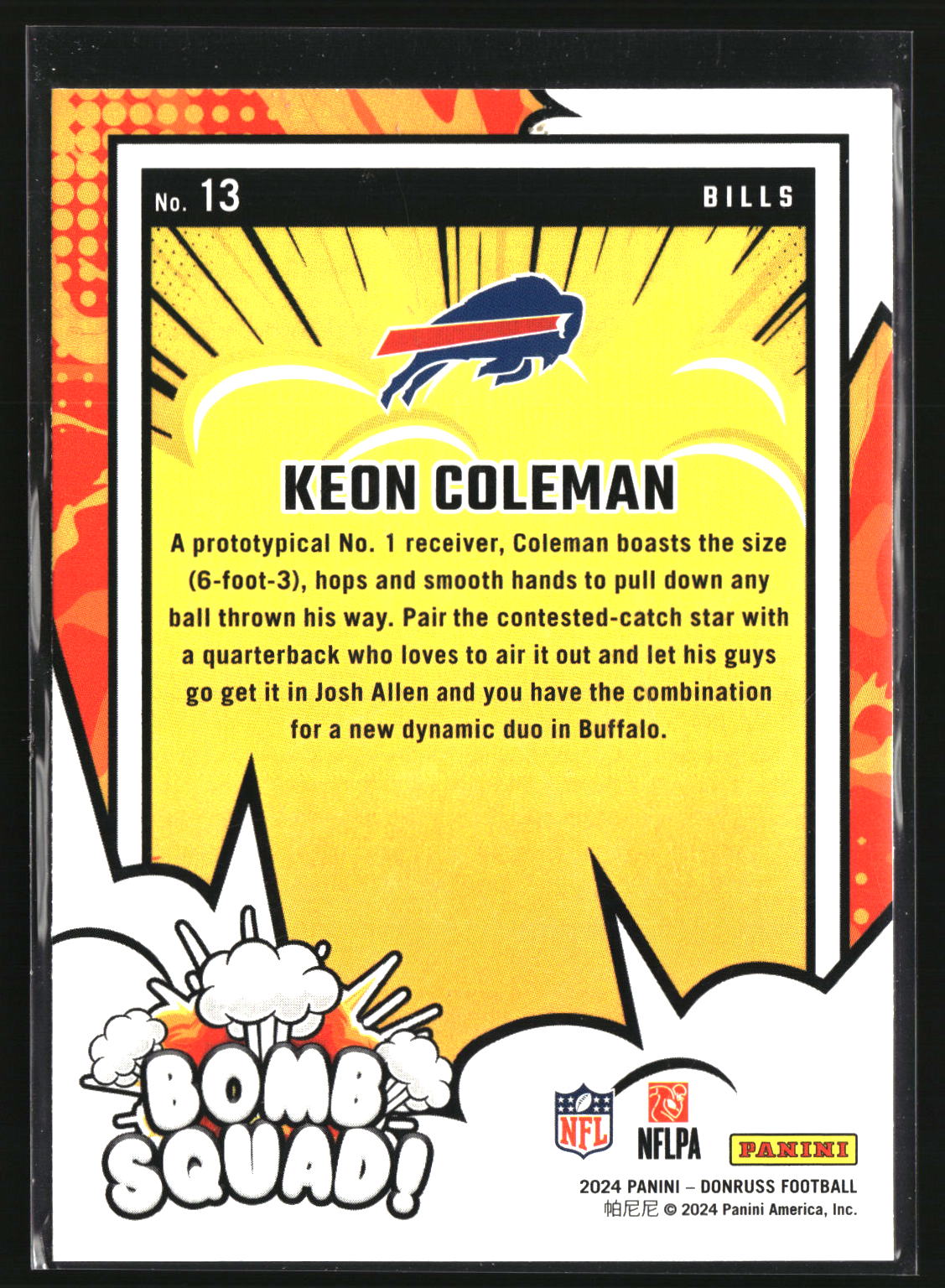 Keon Coleman 2024 Donruss Bomb Squad #13