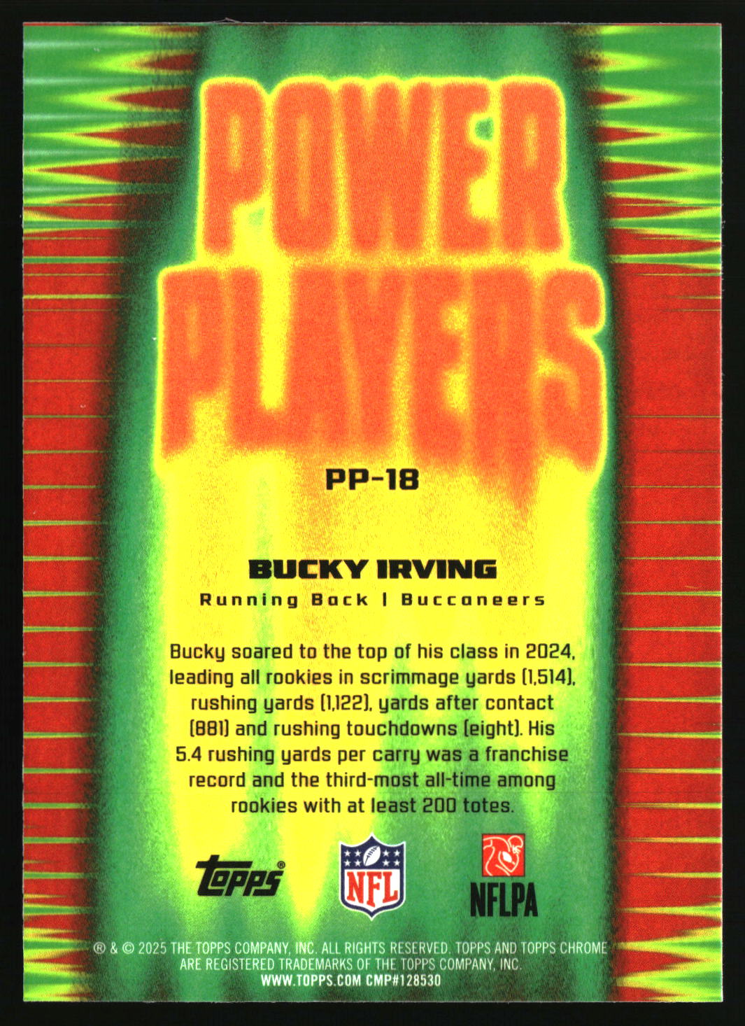 Bucky Irving 2025 Topps Chrome Power Players #PP-18