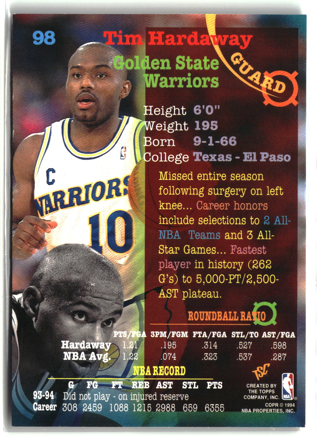 Tim Hardaway 1994-95 Stadium Club #98