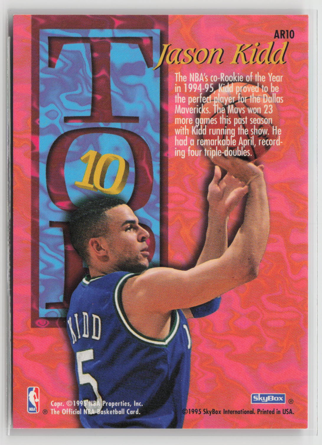 Jason Kidd 1995-96 Hoops Top Ten #AR10
