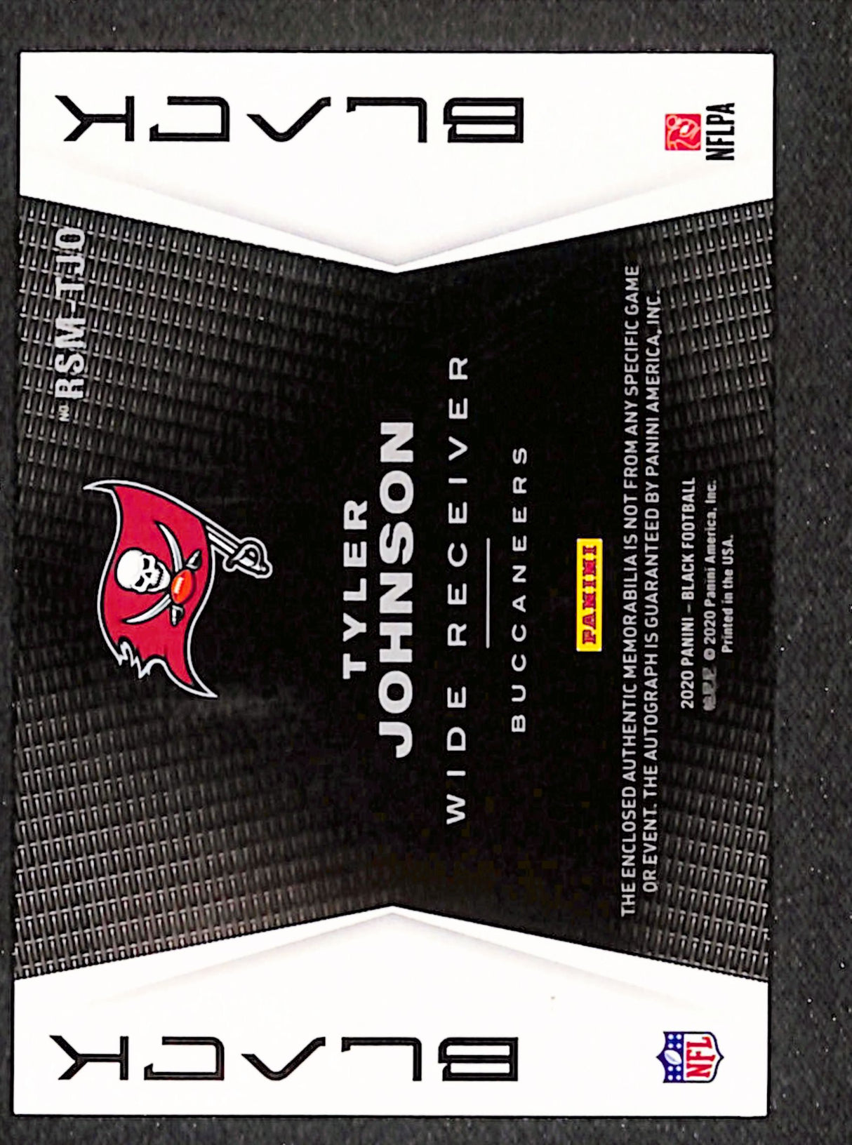 Tyler Johnson 2020 Panini Black Rookie Signature Materials Silver #RSM-TJO #/50