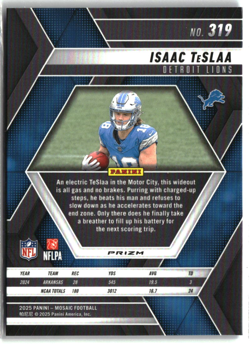 Isaac TeSlaa 2025 Panini Mosaic Mosaic Reactive Blue #319