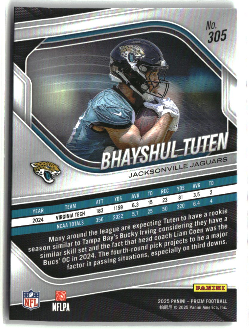 Bhayshul Tuten 2025 Panini Prizm #305