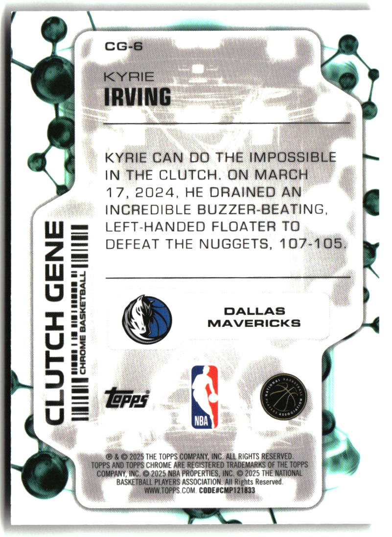Kyrie Irving 2025-26 Topps Chrome Clutch Gene #CG-6