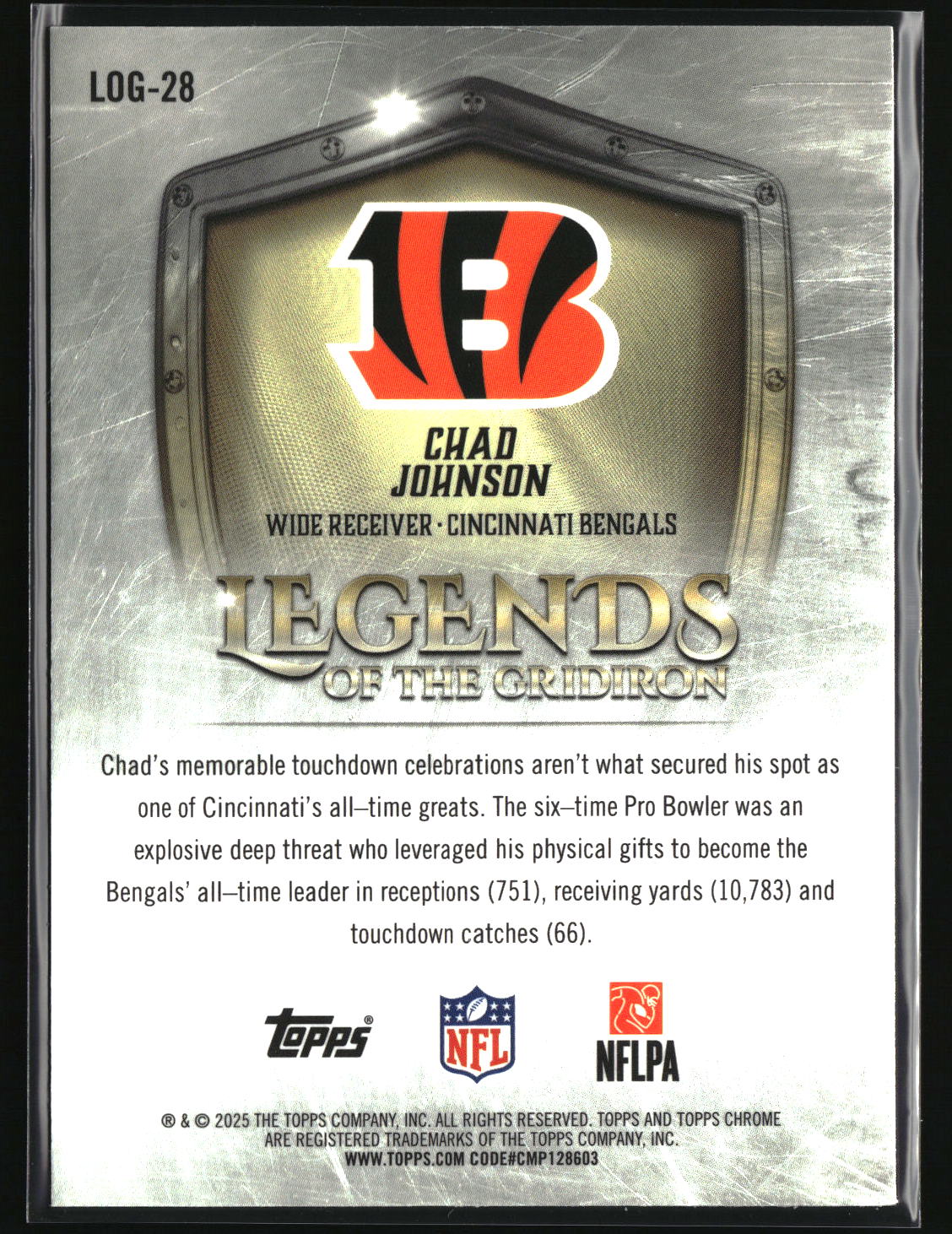 Chad Johnson 2025 Topps Chrome Legends of the Gridiron #LOG-28