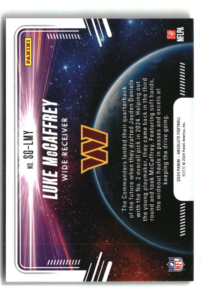 Luke McCaffrey 2024 Panini Absolute Star Gazing #SG-LMY