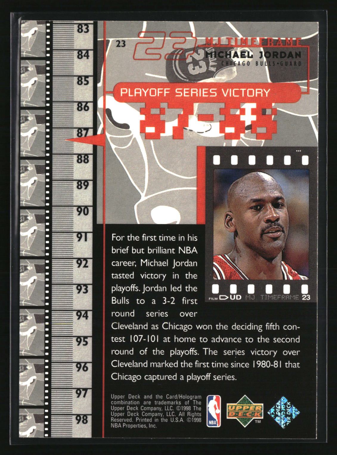 Michael Jordan 1998 Upper Deck Michael Jordan Living Legend #23
