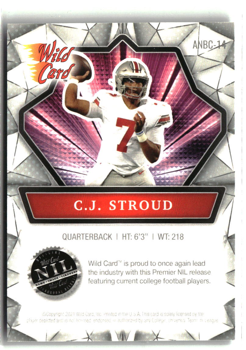 C.J. Stroud 2021 Wild Card Alumination NIL #ANBC-14