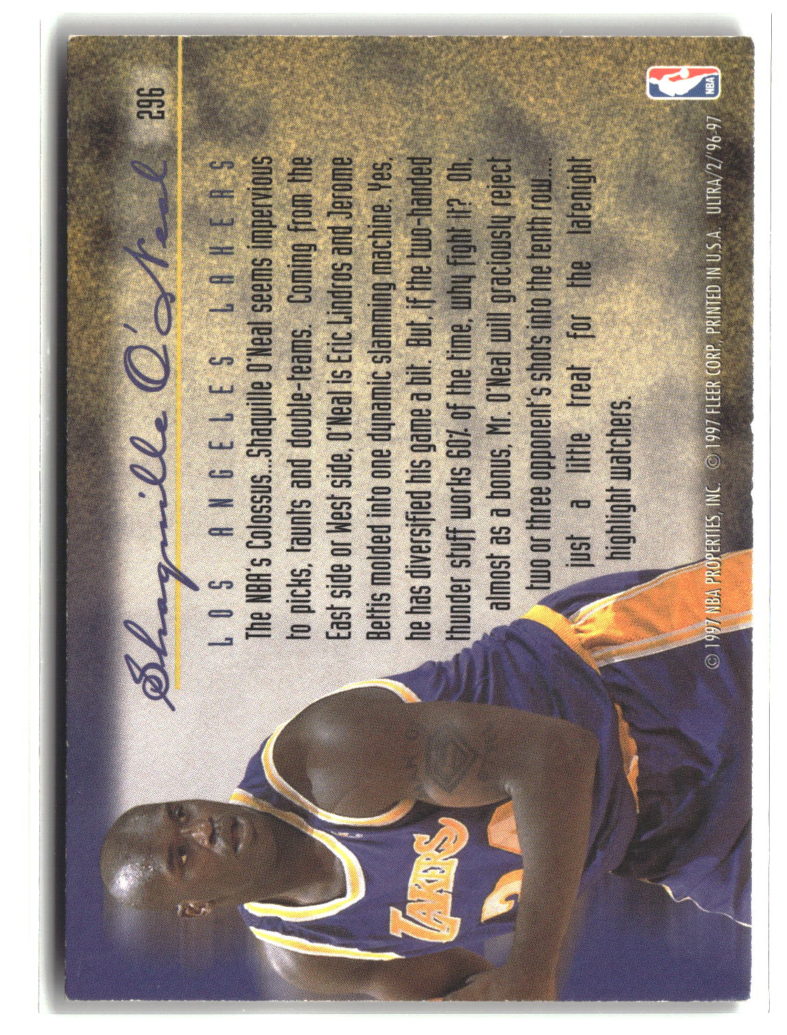 Shaquille O'Neal 1996-97 Ultra #296