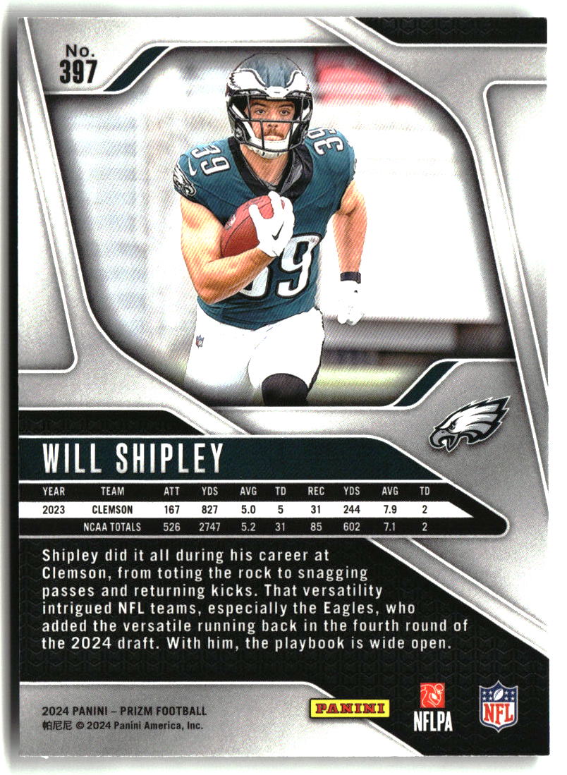 Will Shipley 2024 Panini Prizm #397