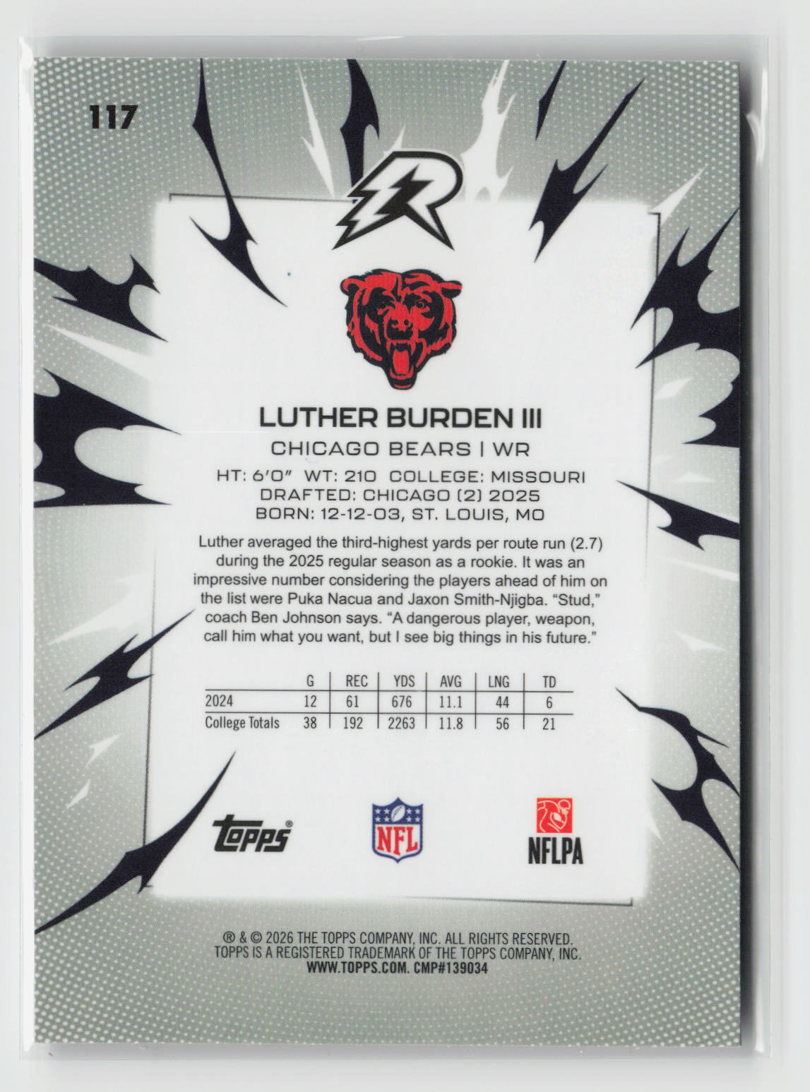 Luther Burden III 2025 Topps Resurgence Crimson Surge Refractor #117