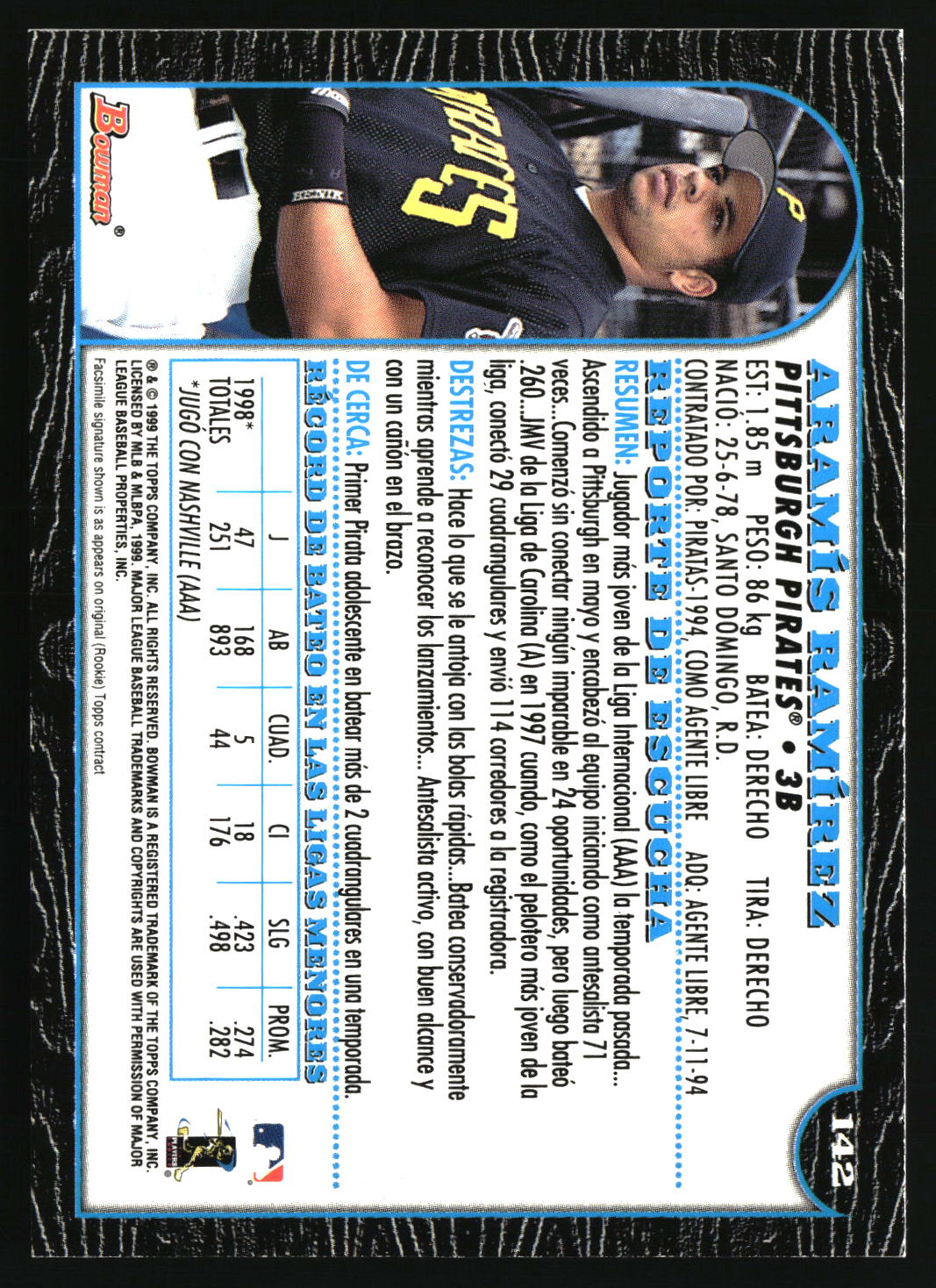 Aramis Ramirez 1999 Bowman Chrome #142