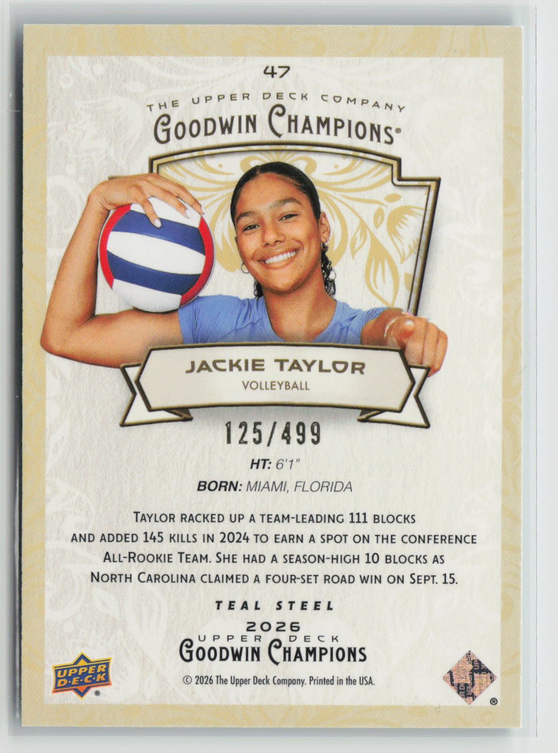 Jackie Taylor 2026 Upper Deck Goodwin Champions Teal Steel #47