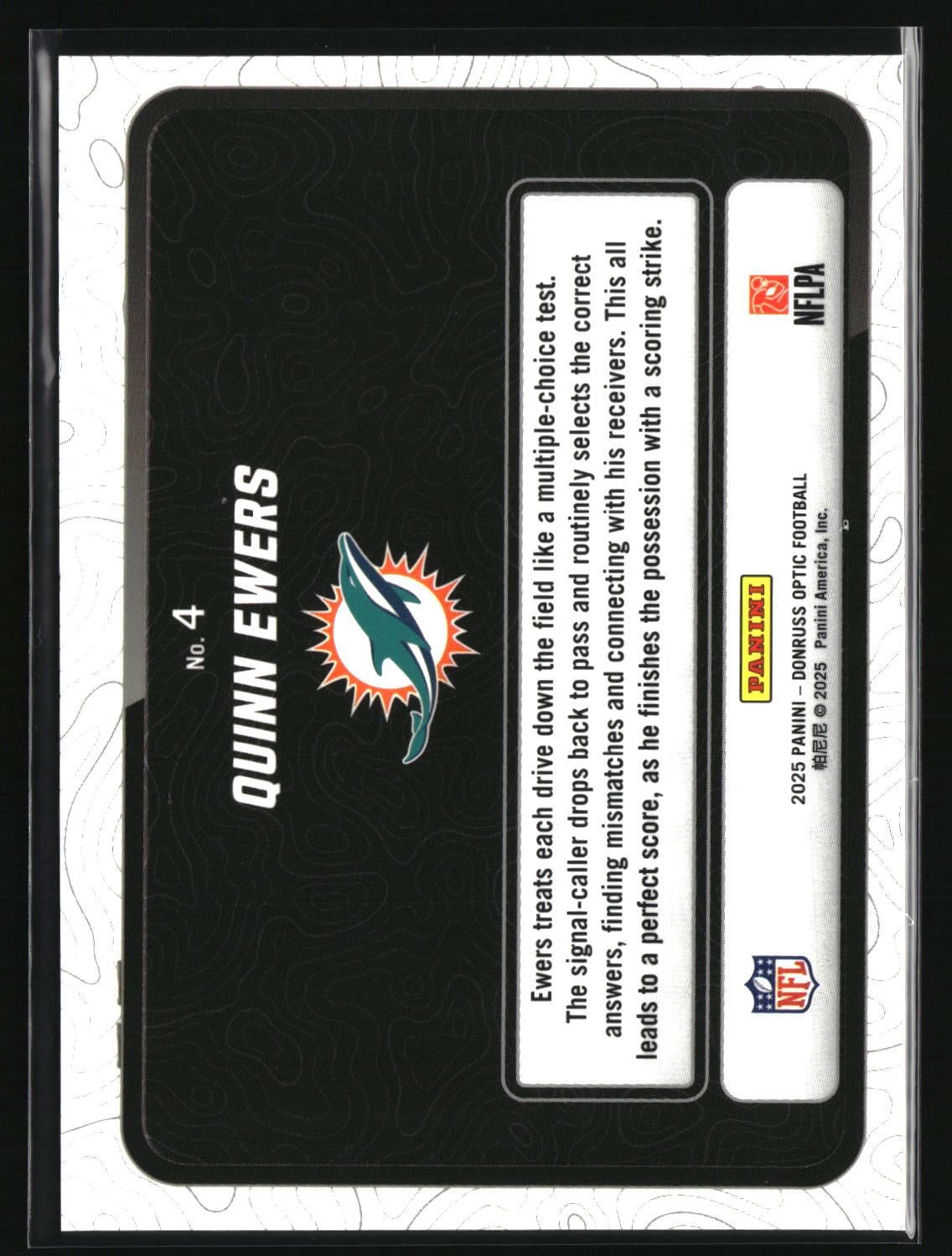Quinn Ewers 2025 Donruss Optic Passing Grade #4