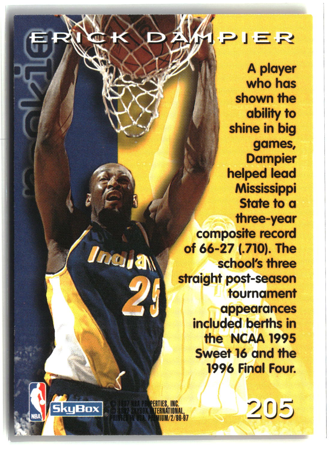Erick Dampier 1996-97 SkyBox Premium #205
