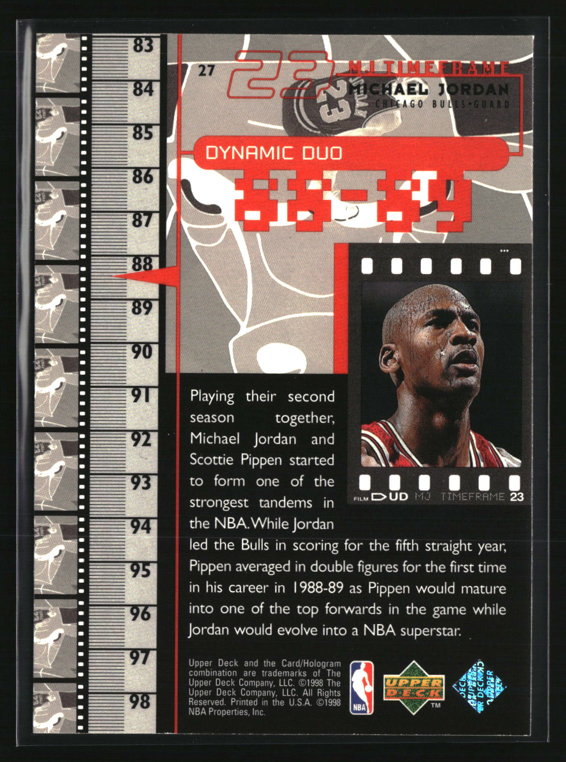 Michael Jordan 1998 Upper Deck Michael Jordan Living Legend #27
