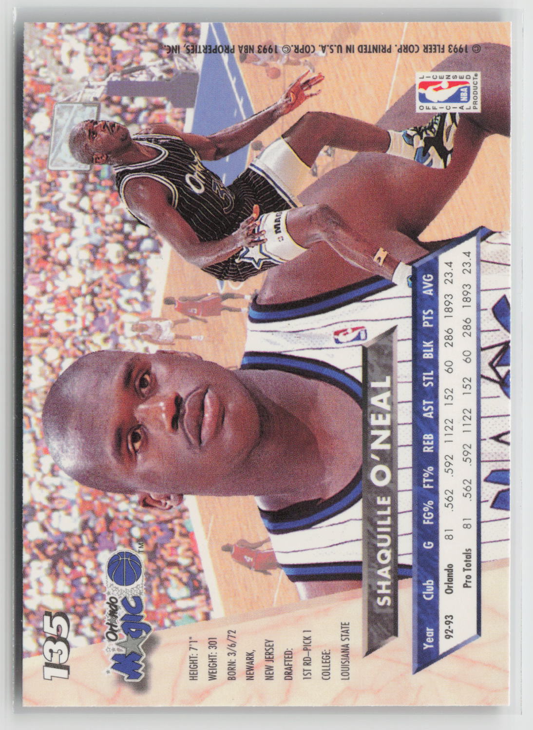 Shaquille O'Neal 1993-94 Ultra #135
