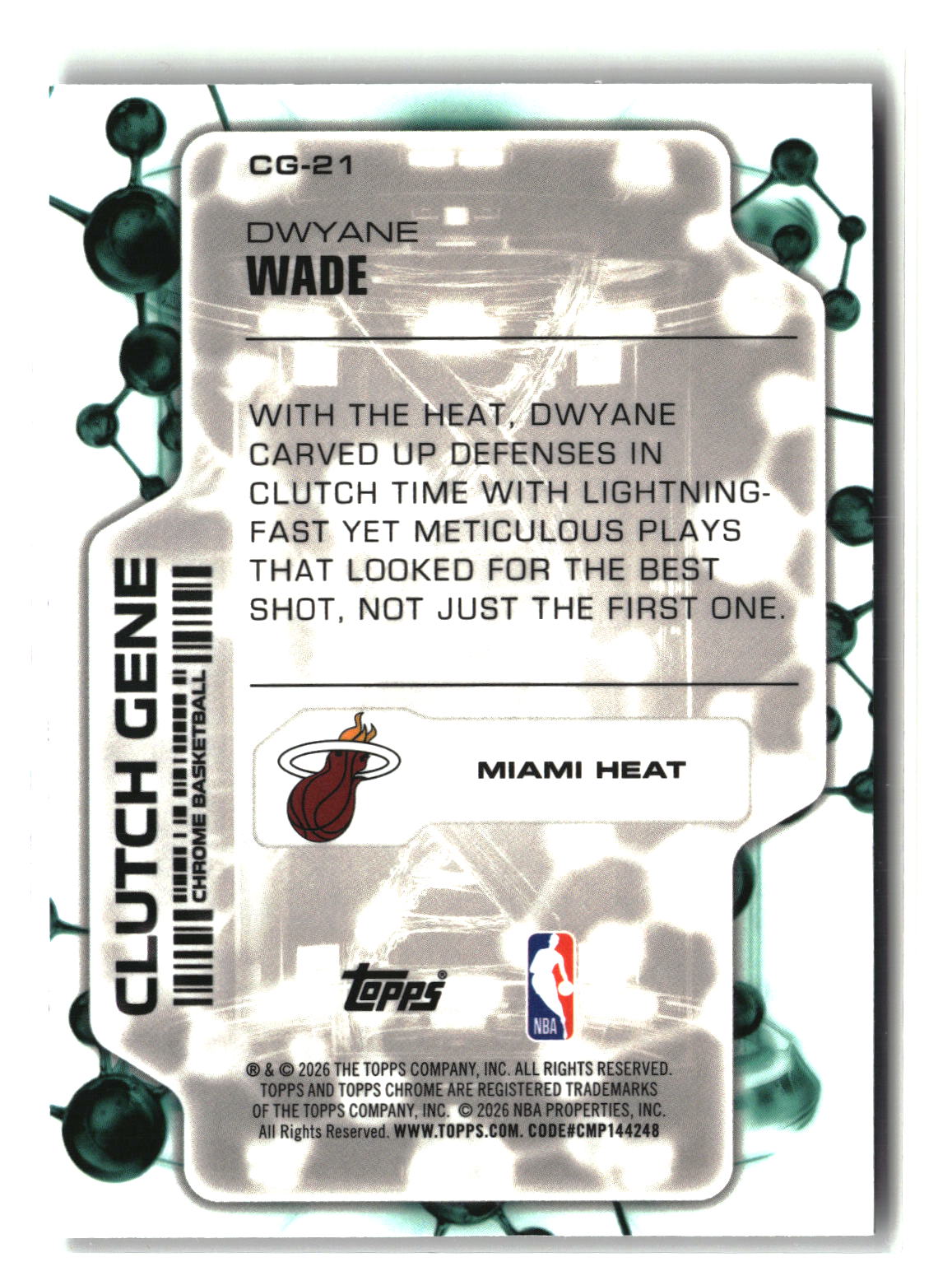 Dwyane Wade 2025-26 Topps Chrome Clutch Gene #CG-21
