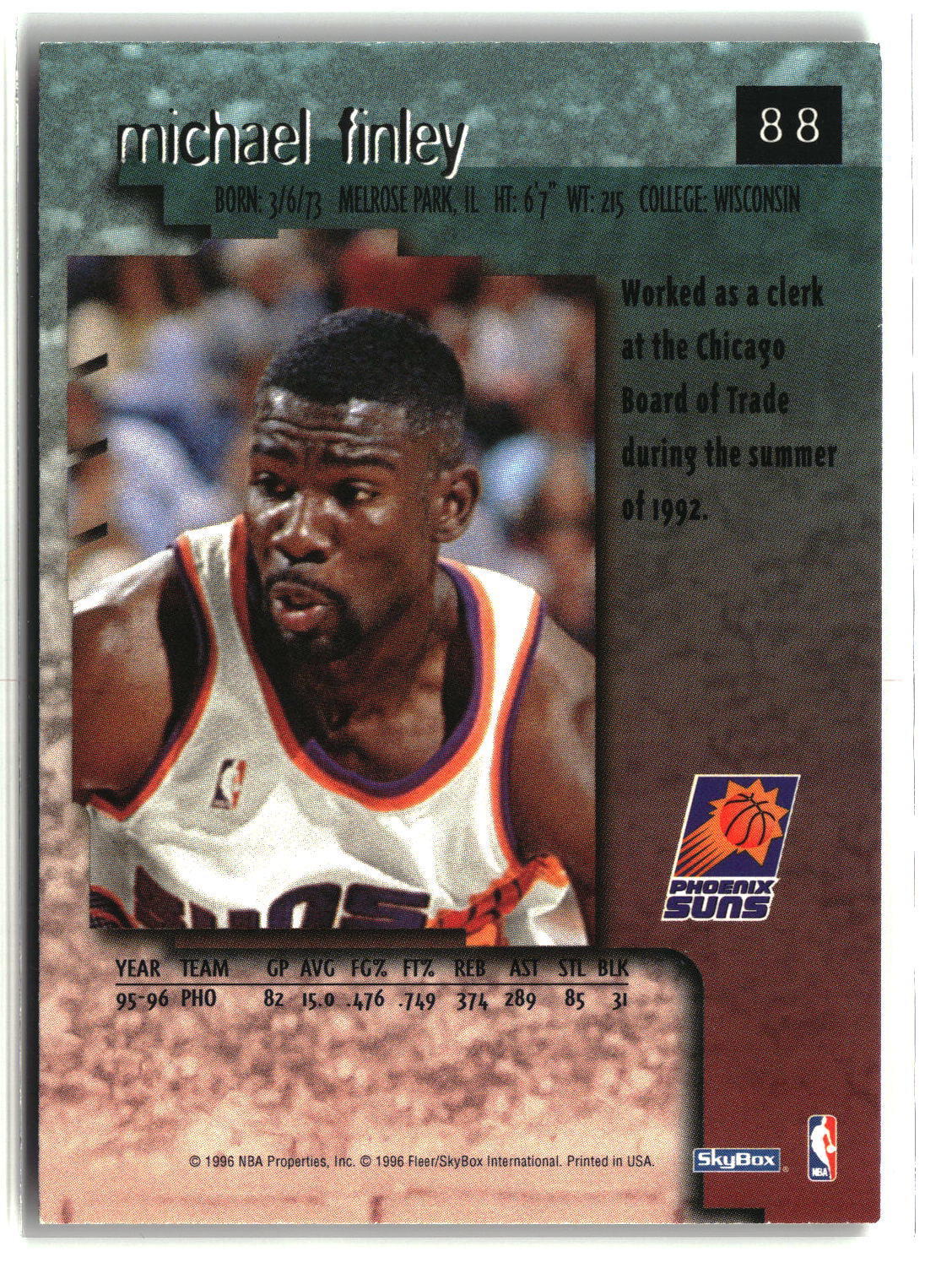 Michael Finley 1996-97 SkyBox Premium #88