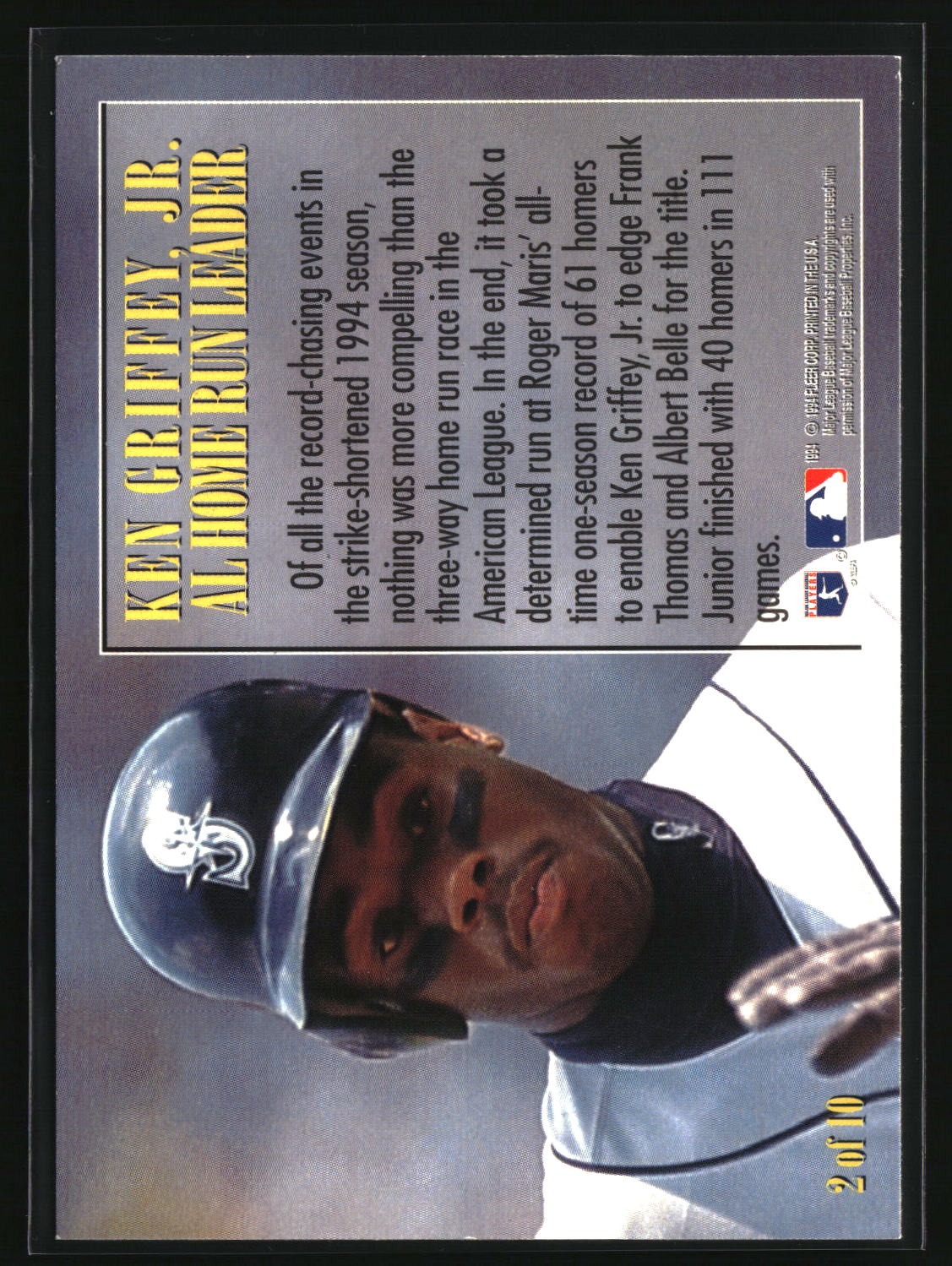 Ken Griffey Jr. 1995 Fleer League Leaders #2