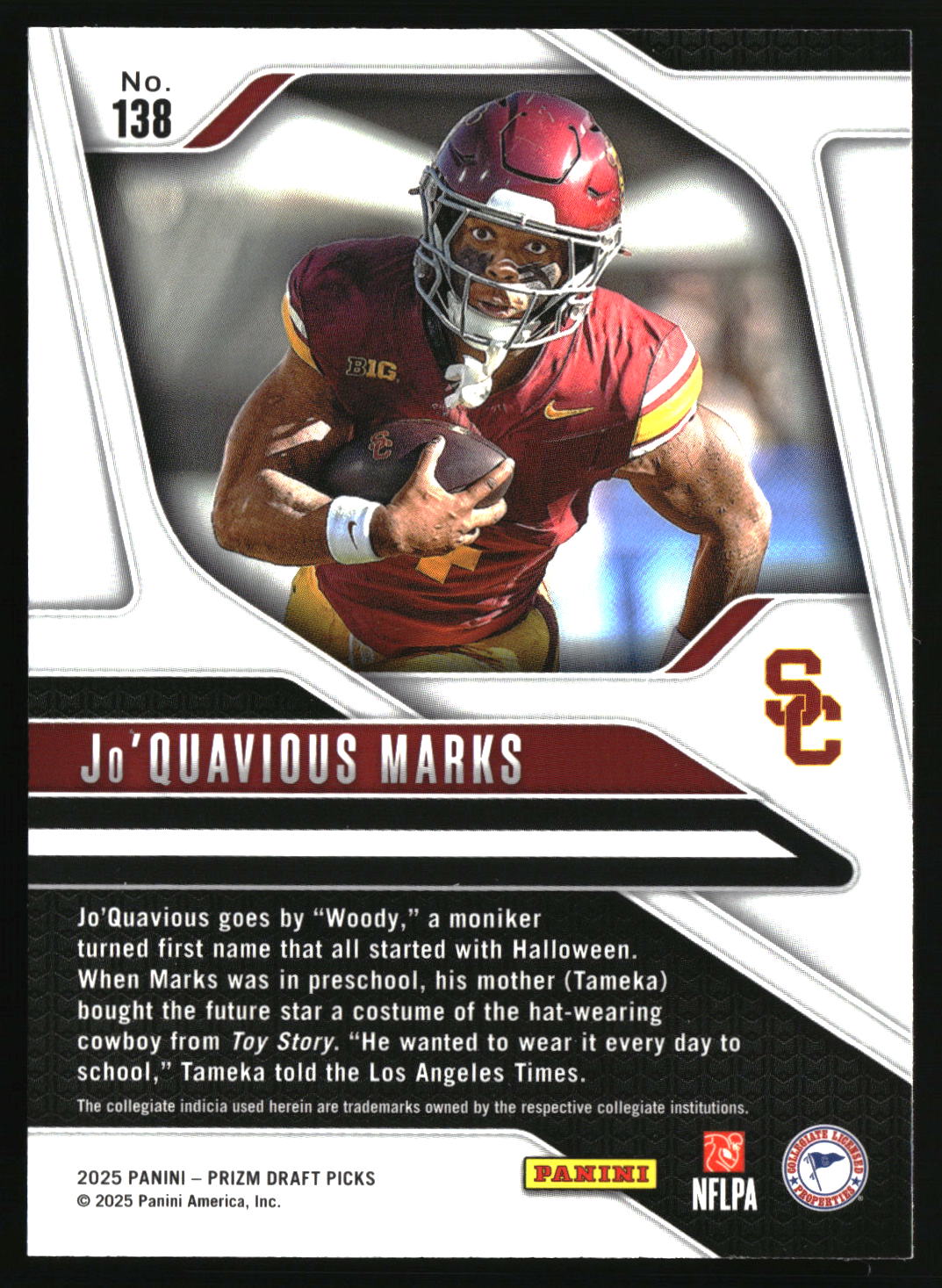 Jo'Quavious Marks 2025 Panini Prizm Draft Picks #138