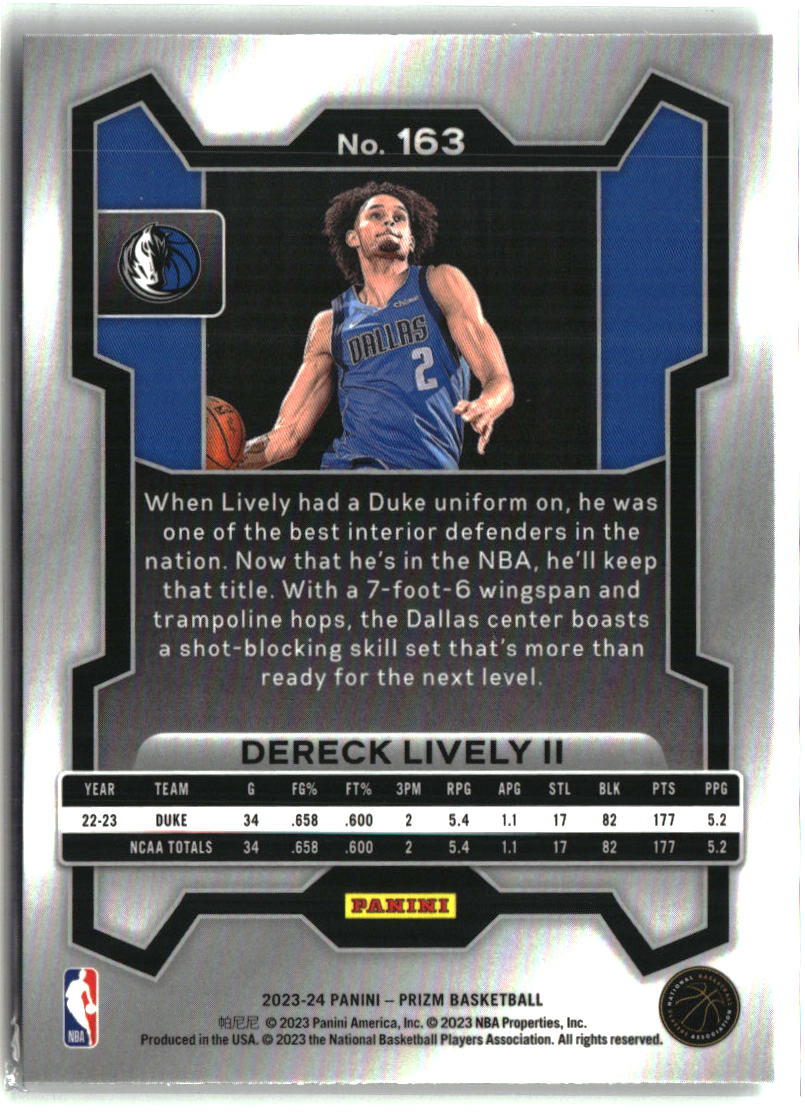 Dereck Lively II 2023-24 Panini Prizm #163