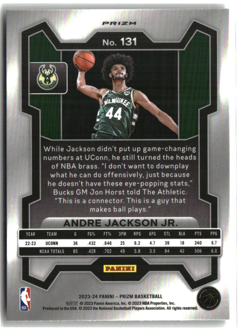 Andre Jackson Jr. 2023-24 Panini Prizm Prizms Silver #131