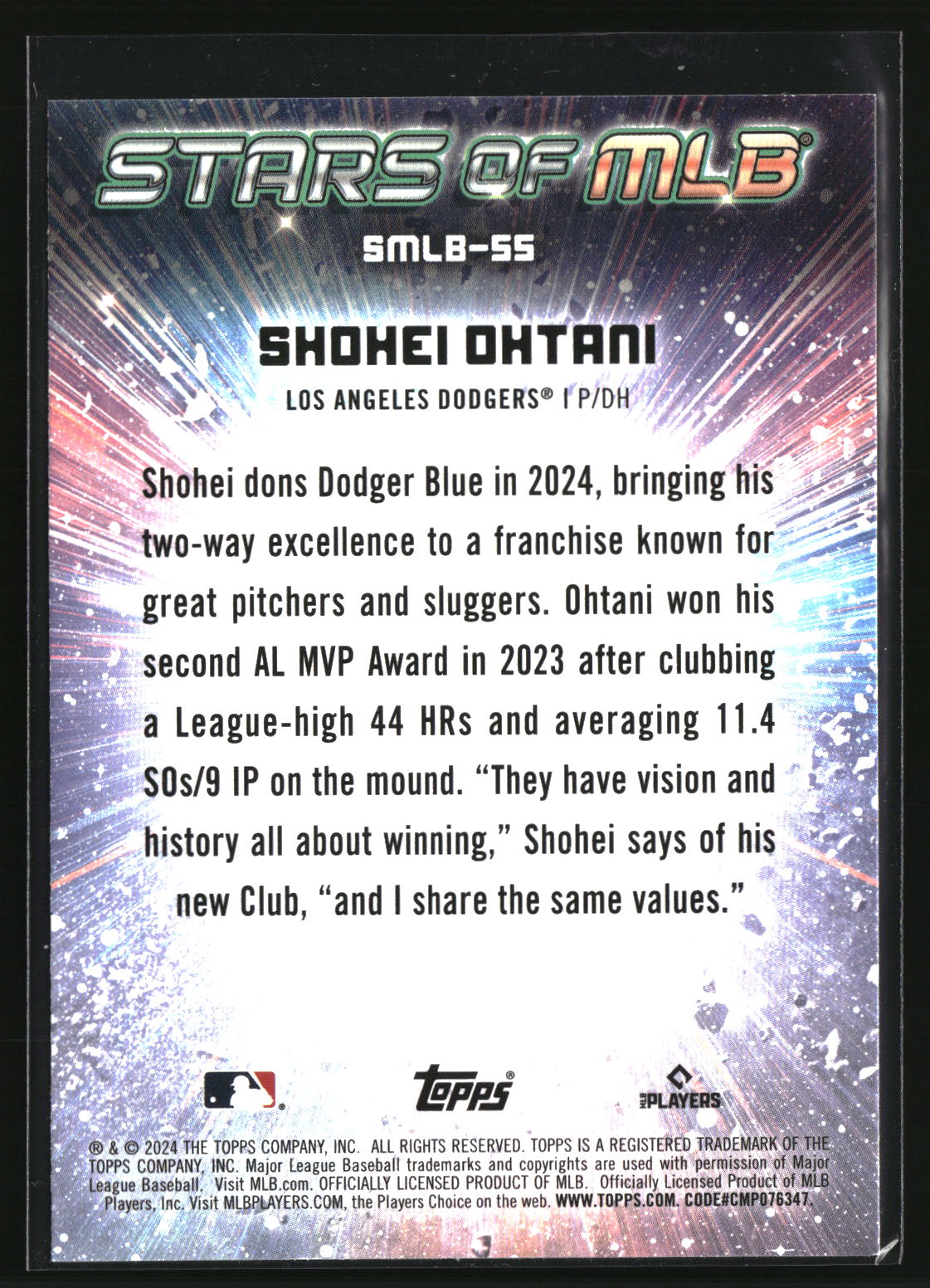 Shohei Ohtani 2024 Topps Stars of MLB #SMLB-55