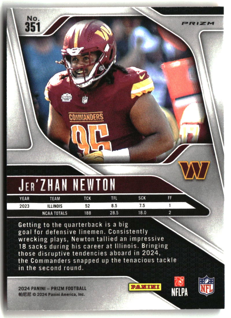 Jer'Zhan Newton 2024 Panini Prizm Lazer #351