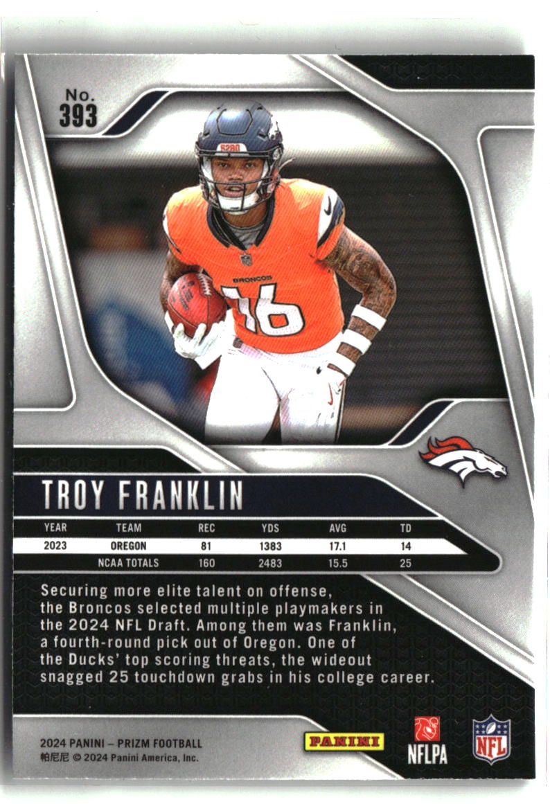 Troy Franklin 2024 Panini Prizm #393