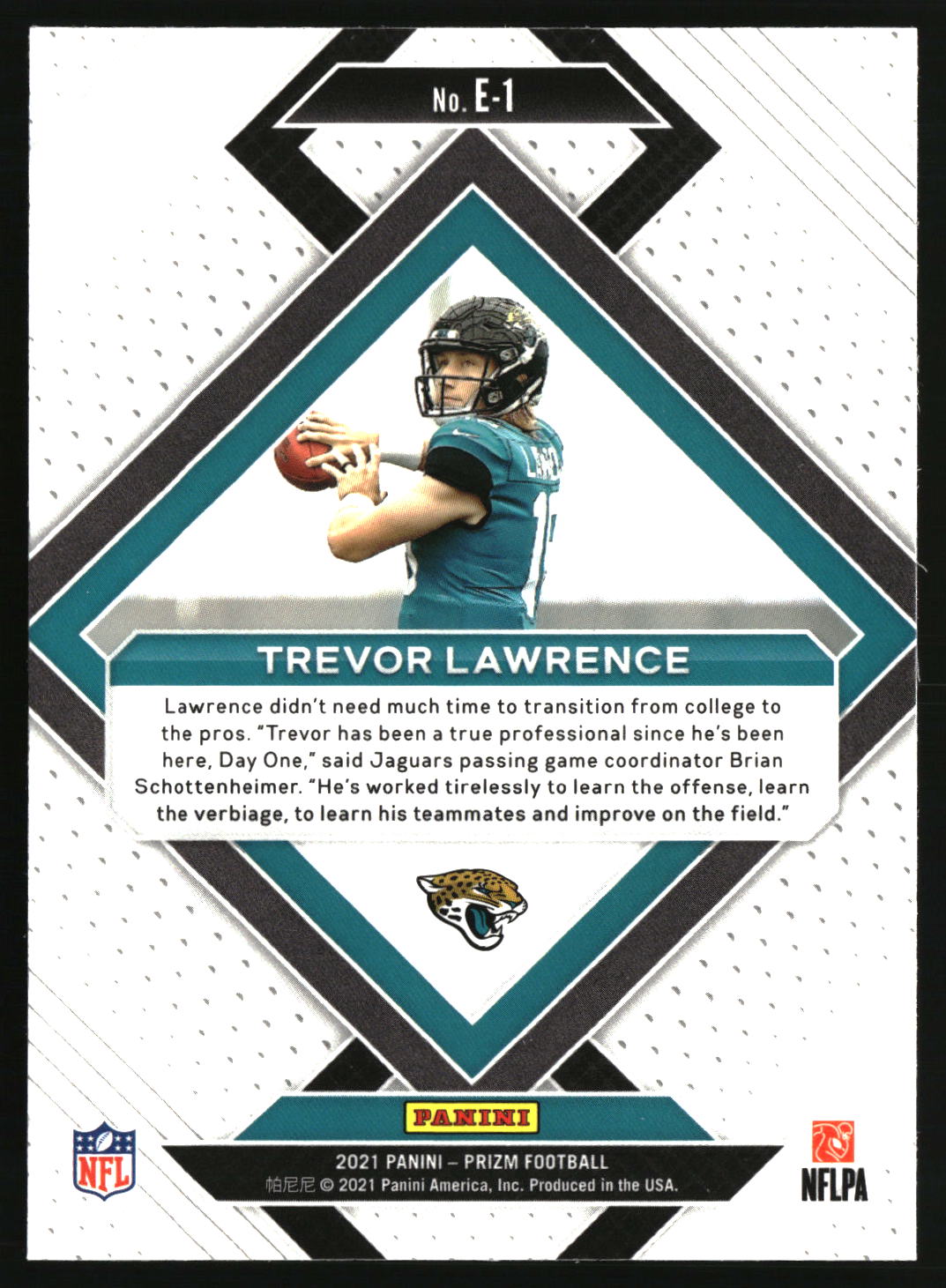 Trevor Lawrence 2021 Panini Prizm Emergent #E-1